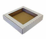 Kartondoboz, Önzáró, 113x113x22 mm, Fehér, 3 rétegű