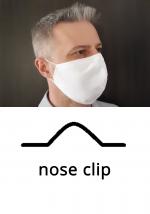 Mosható szájmaszk fehér orr-csipeszes textil L-XL