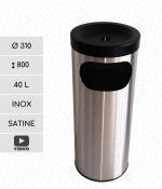 Rozsdamentes acél Szemetes 40 L Csiszolt, Szatén