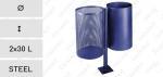 Acél Fém kuka szemetes hulladékgyűjtő 2x30 L Kék