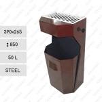 Acél Hamutartós kuka, szemetes 50 L Barna