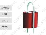 Acél Kuka 2x17 L Piros, Fehér