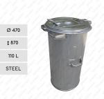 Acél Utcai, köztéri kuka 110 L