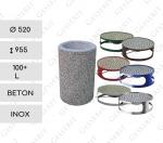 beton Szemetes 100+ L Rozsdamentes acél