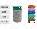 beton Utcai Szemetes 100 L Zöld