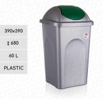 Műanyag Billenő fedeles kuka 60 L Szürke, Zöld