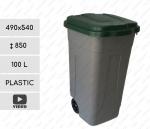 Műanyag Háztartási szemetes 100 L Szürke, Zöld