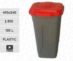 Műanyag Szelektív szemetes kuka 100 L Szürke, Piros