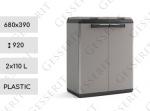 Műanyag Szemetes 2x110 L Szürke