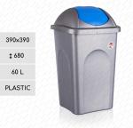 Műanyag Szemetes 60 L Szürke, Kék