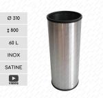 Rozsdamentes acél papírkosár Hulladékgyűjtő 60 L Csiszolt, Szatén