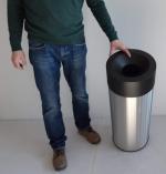 Rozsdamentes acél papírkosár szemetes 60 L Csiszolt, Szatén